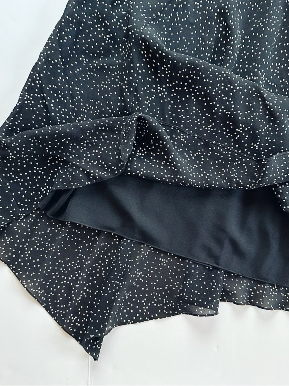 NEW Theory Tie Neck Drape Silk Dress Midi Multi Speckle Black - Picture 8 of 11